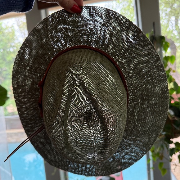 Melrose and Market Sage Green Mesh Wide Brim Hat - Picture 5 of 10